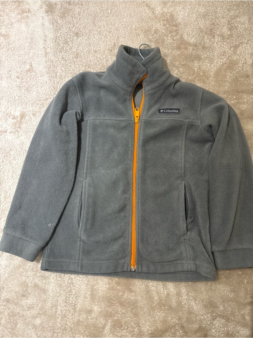 Columbia Kids Gray Fleece Jacket with Yellow Zipper